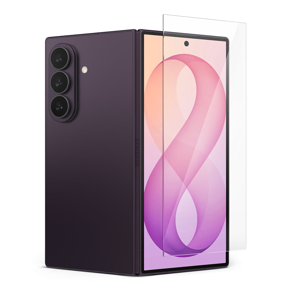 Película protetora para ecrã exterior Ringke Easy Slide para Samsung Galaxy Z Fold8 Ultra F976, vidro temperado, cola total, conjunto de 2 peças