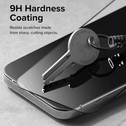 Ringke Screen Protector for Apple iPhone 15 Pro Max, Tempered Glass, Full Glue, Black
