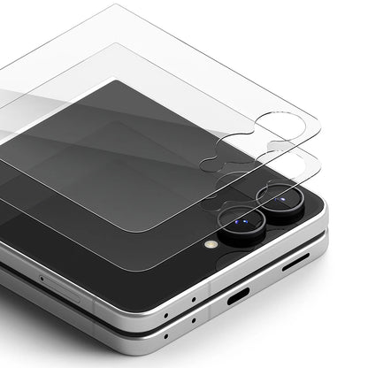 Película protetora para ecrã exterior Ringke Pro para Samsung Galaxy Z Flip8 F776, vidro temperado, cola total, conjunto de 2 unidades
