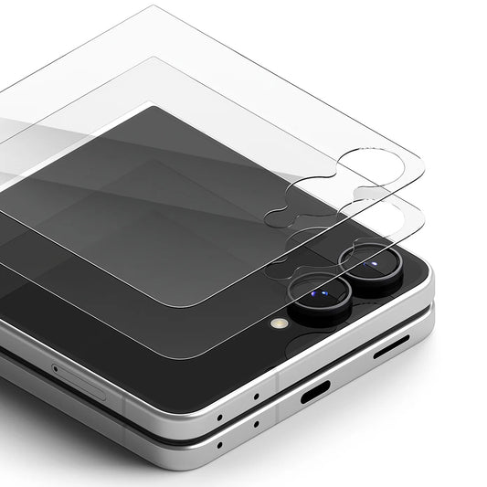 Película protetora para ecrã exterior Ringke Pro para Samsung Galaxy Z Flip8 F776, vidro temperado, cola total, conjunto de 2 unidades