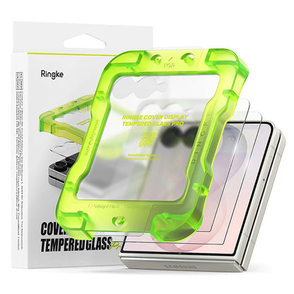 Película protetora para ecrã exterior Ringke Pro para Samsung Galaxy Z Flip8 F776, vidro temperado, cola total, conjunto de 2 unidades