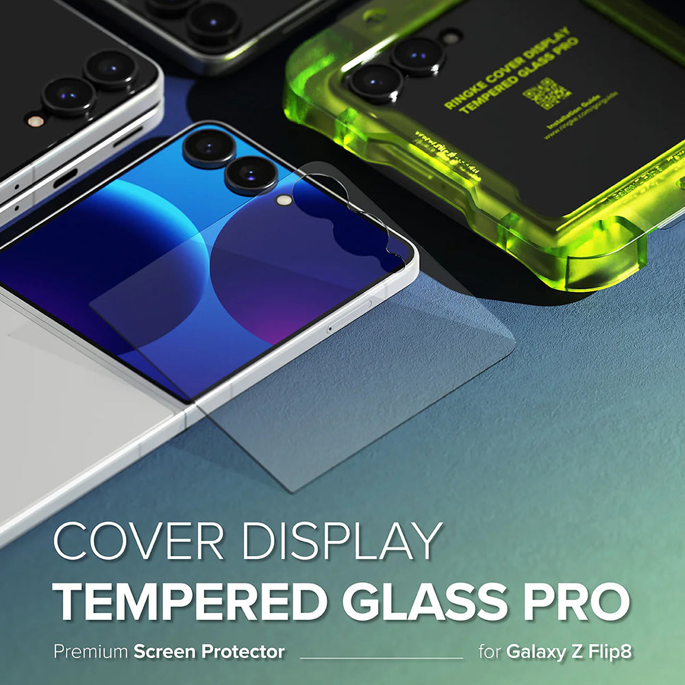 Película protetora para ecrã exterior Ringke Pro para Samsung Galaxy Z Flip8 F776, vidro temperado, cola total, conjunto de 2 unidades