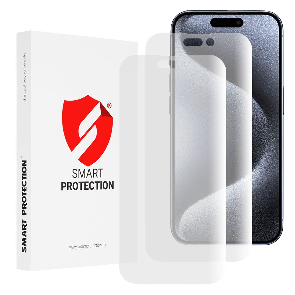Película protetora de ecrã Smart Protection Premium Classic para Apple iPhone 15 Pro, Plástico, Conjunto de 2 unidades