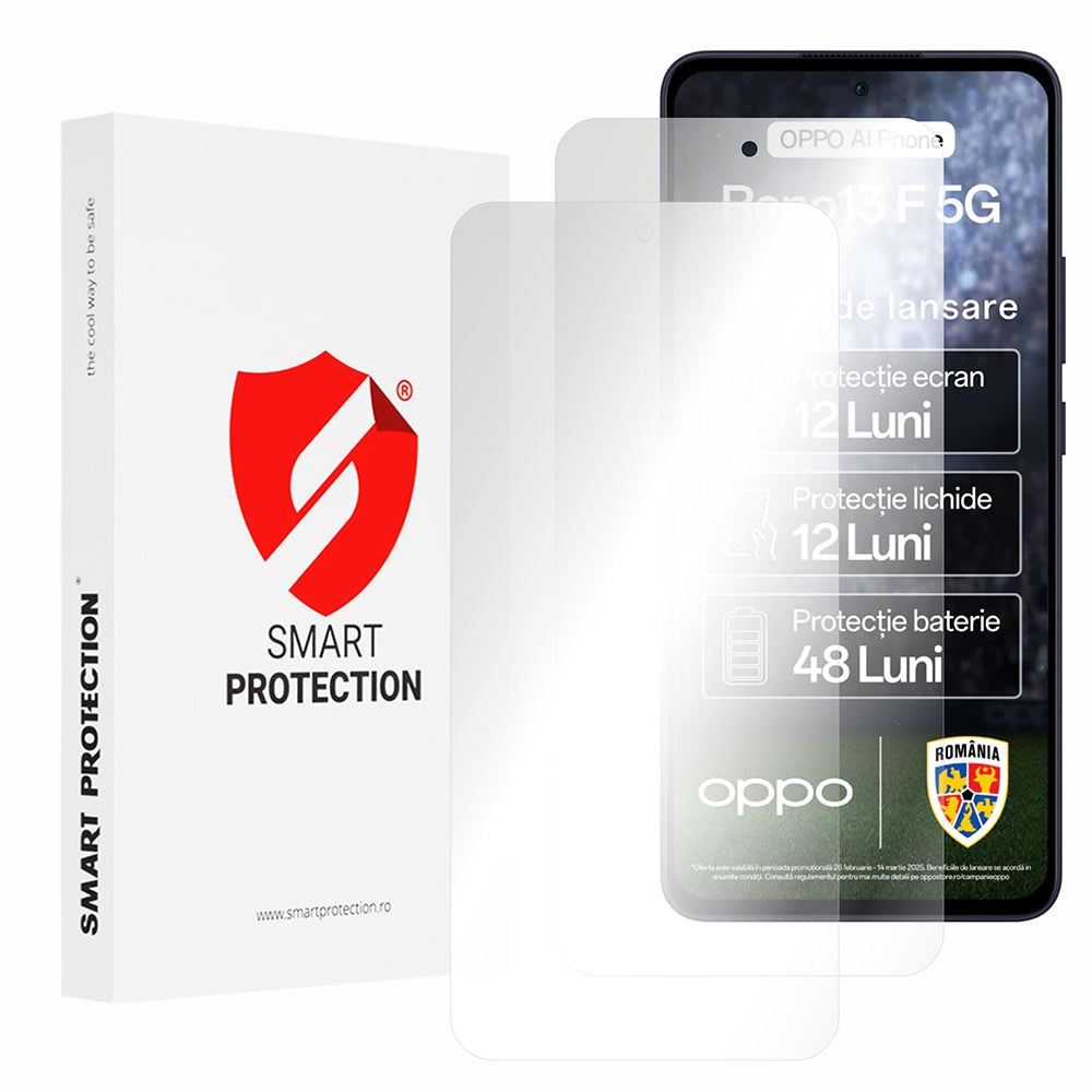 Película protetora de ecrã Smart Protection Premium Classic para Oppo Reno13 FS 5G / Reno13 F 4G / Reno13 F, Plástico, Conjunto de 2 unidades