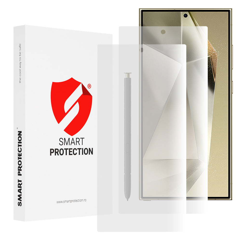 Película protetora de ecrã Smart Protection Premium Classic para Samsung Galaxy S24 Ultra S928, Plástico, Conjunto de 2 unidades