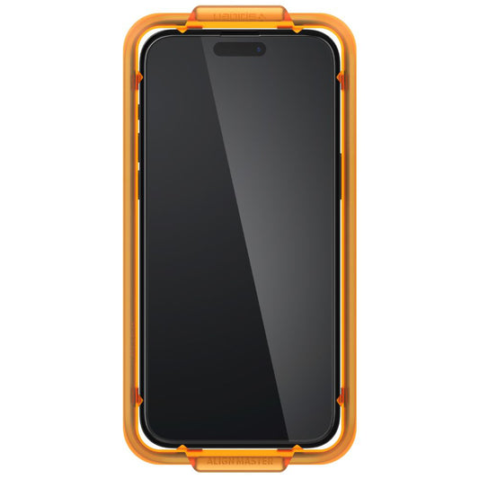 Película Protetora de Ecrã Spigen GlastR Align Master para Apple iPhone 15, Vidro Temperado, Full Glue, Conjunto de 2 peças, Preta AGL06906
