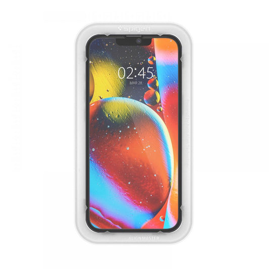 Película Protetora de Ecrã Spigen GlastR Align Master para Apple iPhone 17e / 16e / 14 / 13 Pro, Vidro Temperado, Full Glue, Preta AGL03725