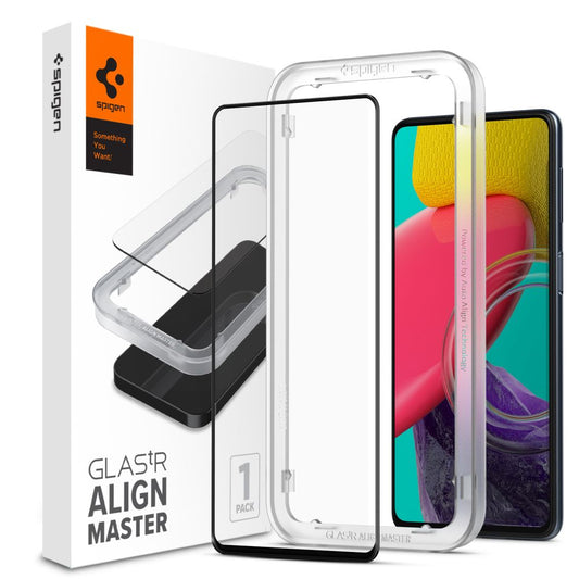 Película Protetora de Ecrã Spigen GlastR Align Master para Samsung Galaxy M53 M536, Vidro Temperado, Cola Completa, Preta