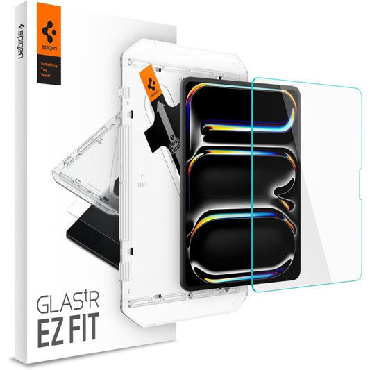 Película Protetora de Ecrã Spigen GlastR EZ FIT para Apple iPad Pro 13 (2024), Vidro Temperado, Full Glue AGL07793