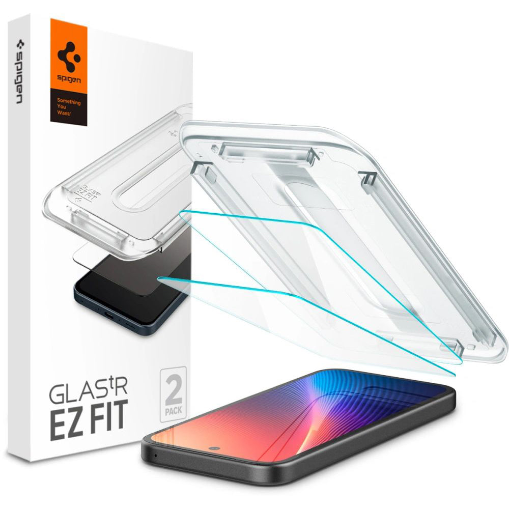 Película Protetora de Ecrã Spigen GlastR EZ FIT para Google Pixel 9a, Vidro Temperado, Full Glue, Conjunto de 2 peças AGL08938