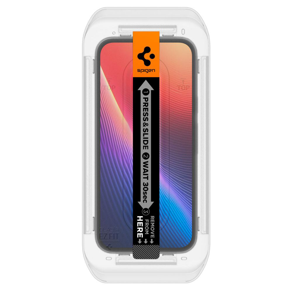 Película Protetora de Ecrã Spigen GlastR EZ FIT para Google Pixel 9a, Vidro Temperado, Full Glue, Conjunto de 2 peças AGL08938