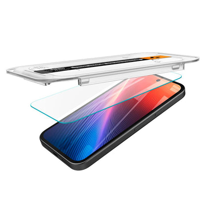 Película Protetora de Ecrã Spigen GlastR EZ FIT para Google Pixel 9a, Vidro Temperado, Full Glue, Conjunto de 2 peças AGL08938