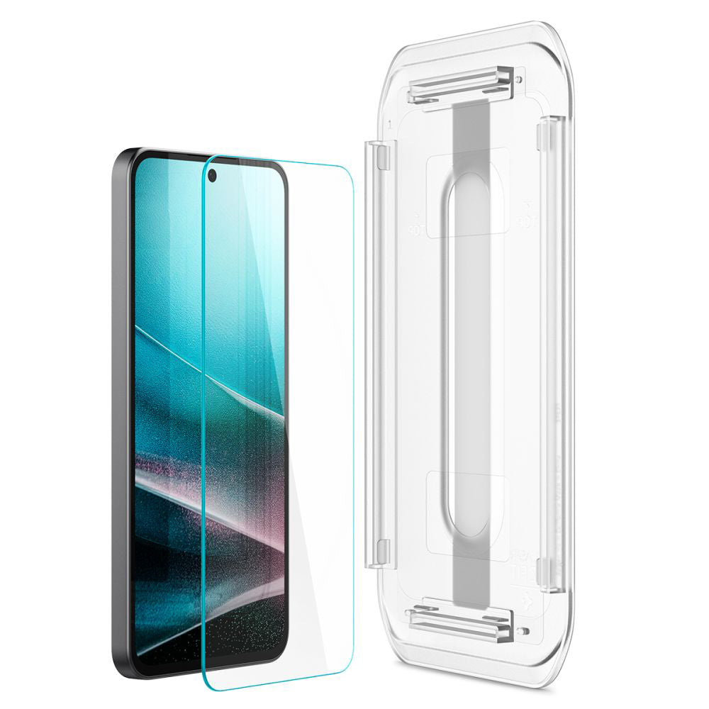 Película protetora de ecrã Spigen GlastR EZ FIT para Samsung Galaxy A36 A366, Vidro Temperado, Cola Total, Conjunto de 2 peças AGL09202