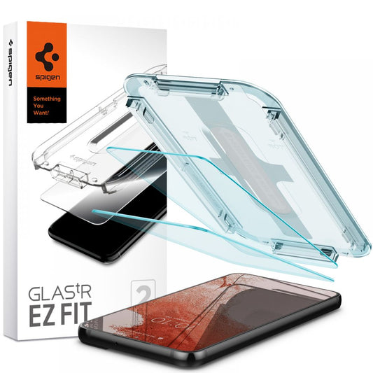 Película protetora de ecrã Spigen GlastR EZ FIT para Samsung Galaxy S22 5G S901, Vidro Temperado, Cola Total, Conjunto de 2 unidades AGL04151