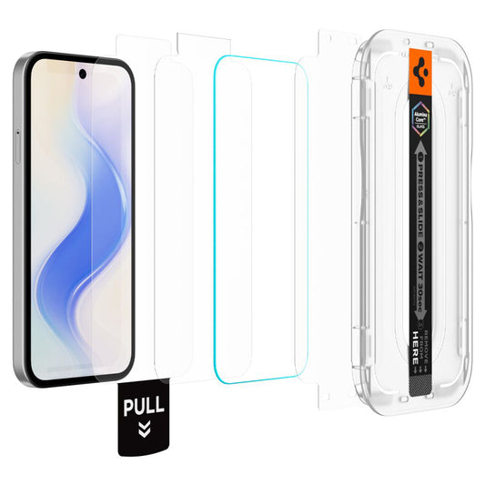 Película Protetora de Ecrã Spigen GlastR EZ FIT Pro HD para Google Pixel 10a, Vidro Temperado, Colagem Completa, Conjunto de 2 peças AGL11364