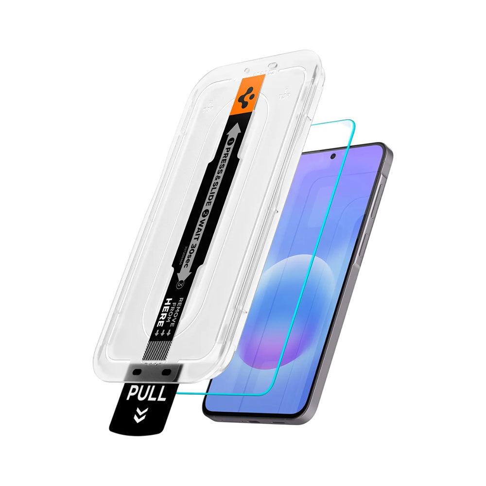 Película Protetora de Ecrã Spigen GlastR EZ FIT Pro HD para Samsung Galaxy A57 5G, Vidro Temperado, Colagem Completa, Conjunto de 2 peças AGL11397