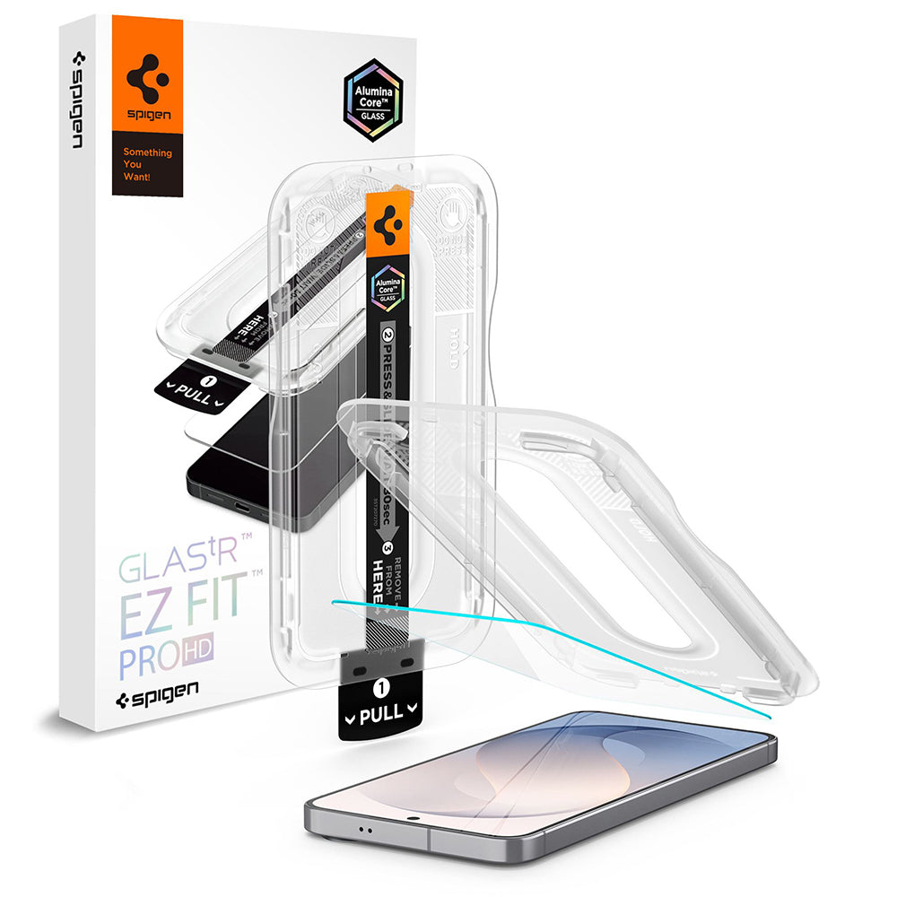 Película protetora de ecrã Spigen GlastR EZ FIT Pro HD para Samsung Galaxy S26 FE S741, Vidro Temperado, Cola Total AGL11996