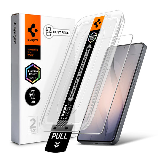 Película Protetora de Ecrã Spigen GlastR EZ FIT Pro HD (Anti-Reflexo) para Samsung Galaxy S26 Plus S947, Vidro Temperado, Colagem Total, Conjunto de 2 peças