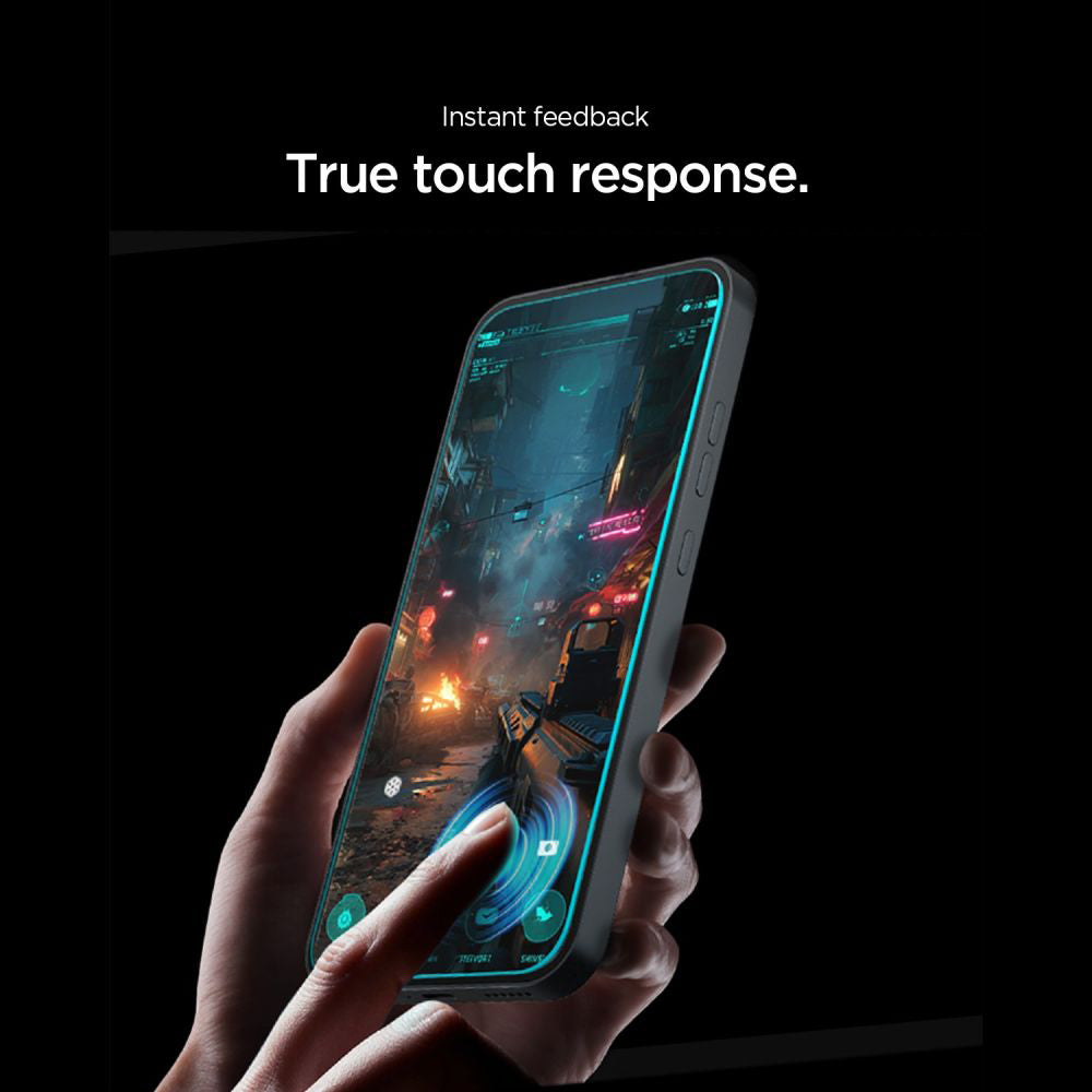 Película protetora de ecrã Spigen GlastR EZ FIT Pro para Nothing Phone (4a) Pro, Vidro Temperado, Cola Total, Conjunto de 2 unidades AGL11681