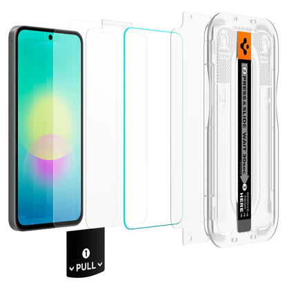 Película protetora de ecrã Spigen GlastR EZ FIT Pro para Samsung Galaxy A27 5G, Vidro Temperado, Cola Total, Conjunto de 2 unidades AGL11809