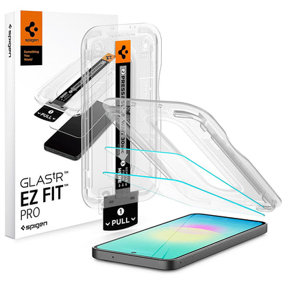 Película protetora de ecrã Spigen GlastR EZ FIT Pro para Samsung Galaxy A27 5G, Vidro Temperado, Cola Total, Conjunto de 2 unidades AGL11809