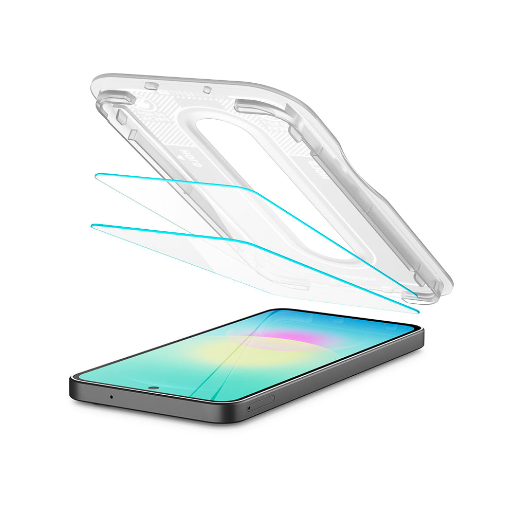 Película protetora de ecrã Spigen GlastR EZ FIT Pro para Samsung Galaxy A27 5G, Vidro Temperado, Cola Total, Conjunto de 2 unidades AGL11809