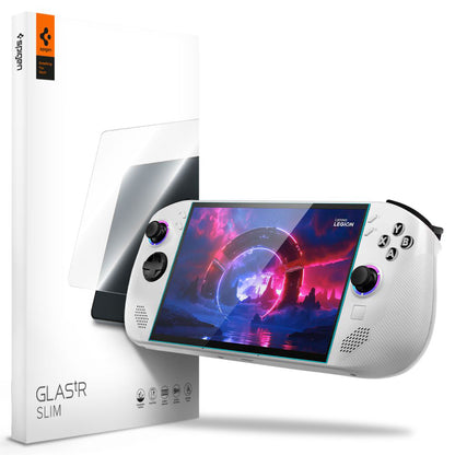 Película Protetora de Ecrã Spigen GlastR Slim para Lenovo Legion Go S, Vidro Temperado, Full Glue, Conjunto de 2 peças AGL09773