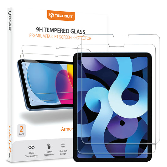 Película Protetora de Ecrã Techsuit ArmorGlass CrystalHD para Apple iPad Air 11 (2024) / Air (2022), Vidro Temperado, Full Glue, Conjunto de 2 peças