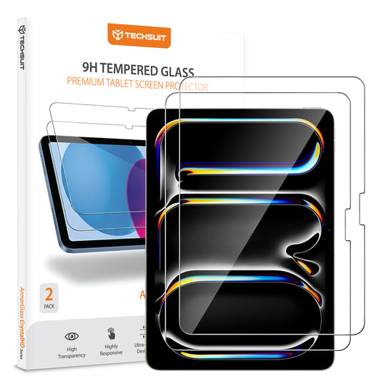 Película Protetora de Ecrã Techsuit ArmorGlass CrystalHD para Apple iPad Pro 11 (2024), Vidro Temperado, Full Glue, Conjunto de 2 peças