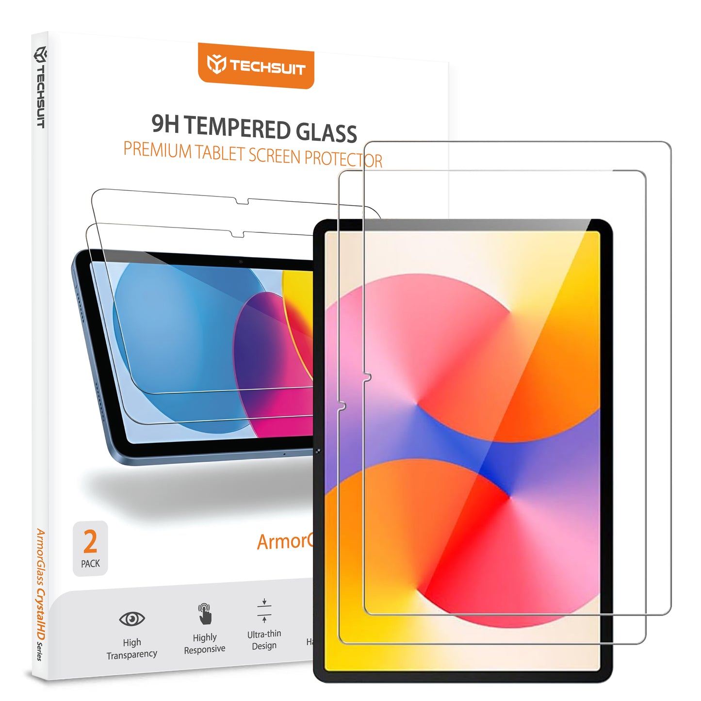Película Protetora de Ecrã Techsuit ArmorGlass CrystalHD para Huawei MatePad SE 11, Vidro Temperado, Full Glue, Conjunto de 2 peças.