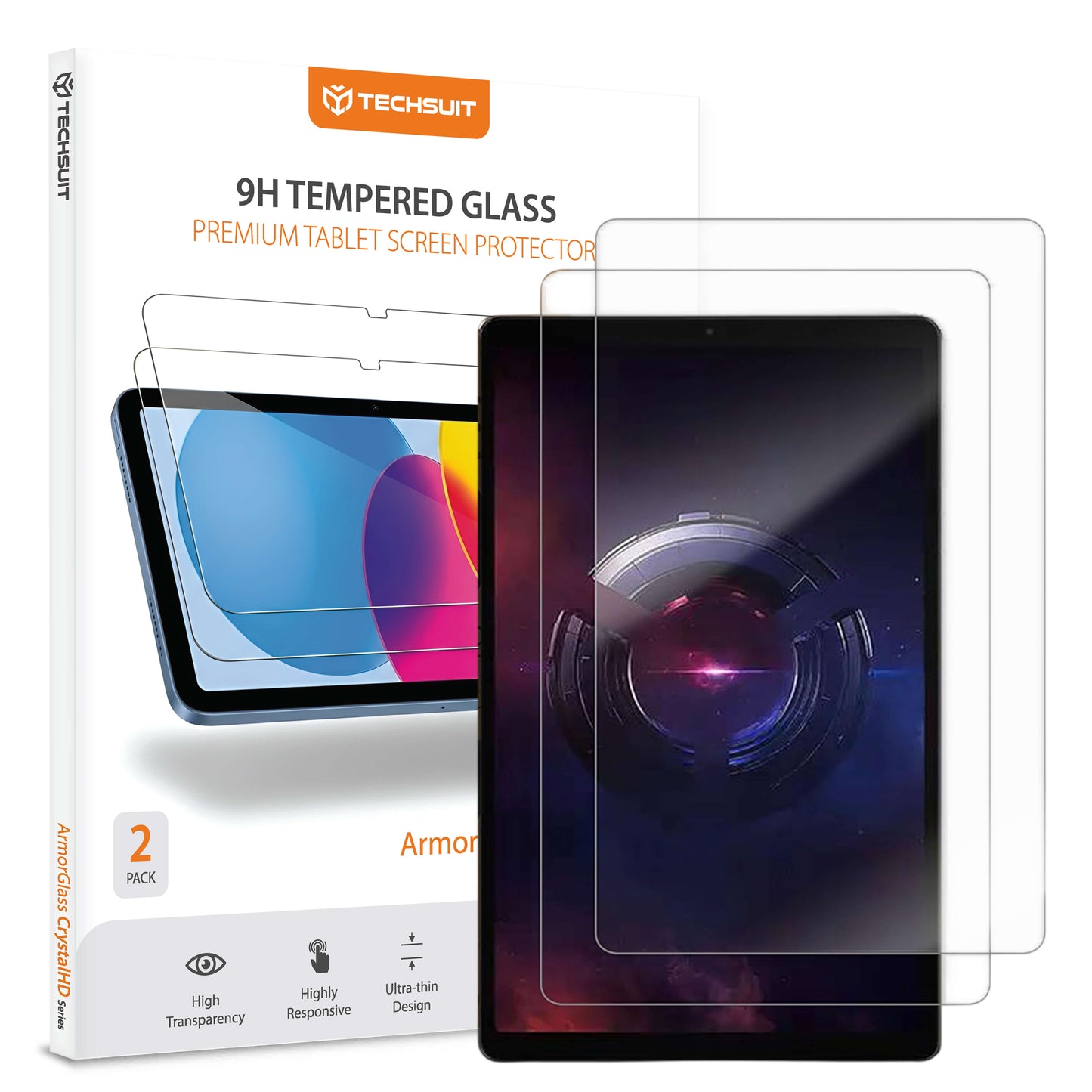Película protetora de ecrã Techsuit ArmorGlass CrystalHD para Lenovo Legion Y700 (Gen 5), Vidro Temperado, Cola Total, Conjunto de 2 unidades