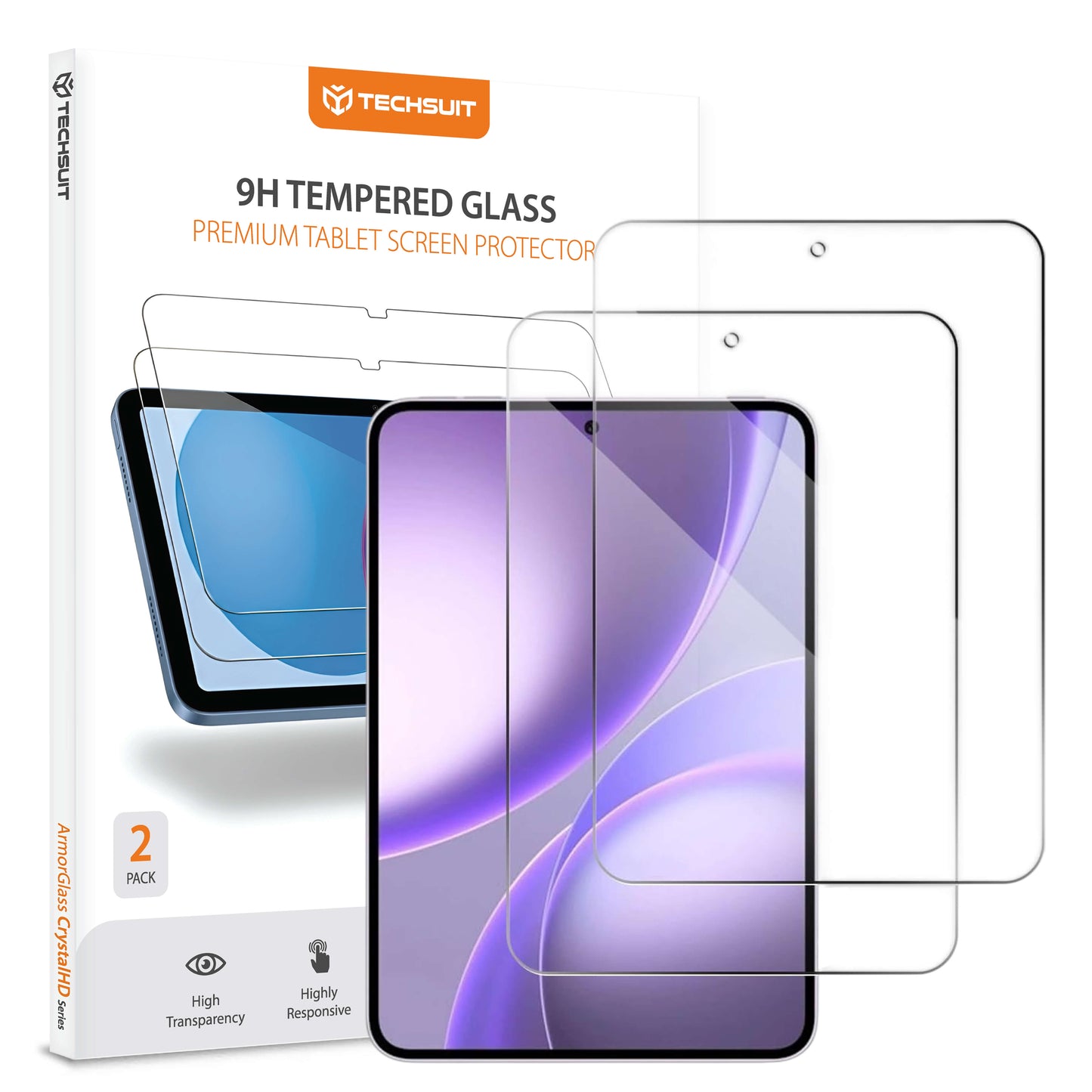 Película protetora de ecrã Techsuit ArmorGlass CrystalHD para Oppo Pad Mini, vidro temperado, cola total, conjunto de 2 unidades