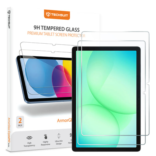 Película Protetora de Ecrã Techsuit ArmorGlass CrystalHD para Samsung Galaxy Tab A11+ / Tab A9+, Vidro Temperado, Full Glue, Conjunto de 2 peças.