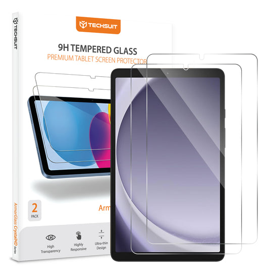 Película Protetora de Ecrã Techsuit ArmorGlass CrystalHD para Samsung Galaxy Tab A11 / Tab A9, Vidro Temperado, Full Glue, Conjunto de 2 peças