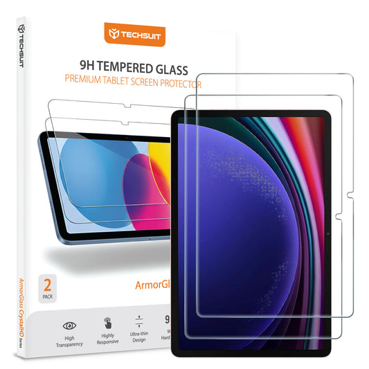 Película Protetora de Ecrã Techsuit ArmorGlass CrystalHD para Samsung Galaxy Tab S10 Lite / Tab S10 FE, Vidro Temperado, Full Glue, Conjunto de 2 peças.