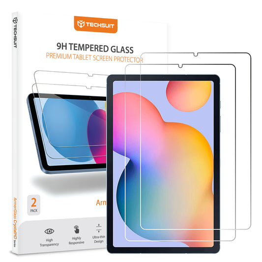 Película Protetora de Ecrã Techsuit ArmorGlass CrystalHD para Samsung Galaxy Tab S6 Lite (2024), Vidro Temperado, Full Glue, Conjunto de 2 peças
