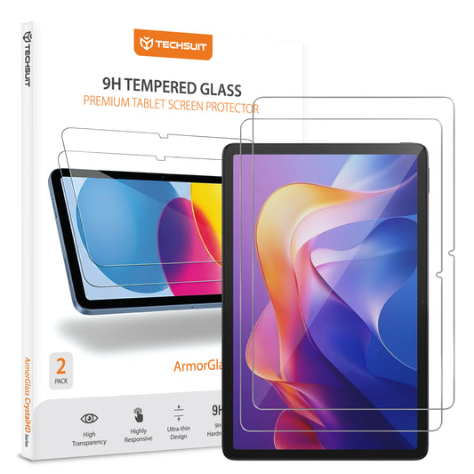 Película Protetora de Ecrã Techsuit ArmorGlass CrystalHD para Xiaomi Redmi Pad 2, Vidro Temperado, Full Glue, Conjunto de 2 peças