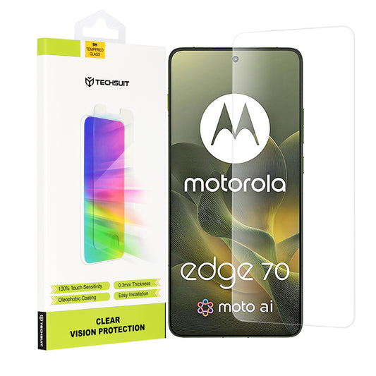 Película Protetora de Ecrã Techsuit Clear Vision para Motorola Edge 70, Vidro Temperado, Colagem Total