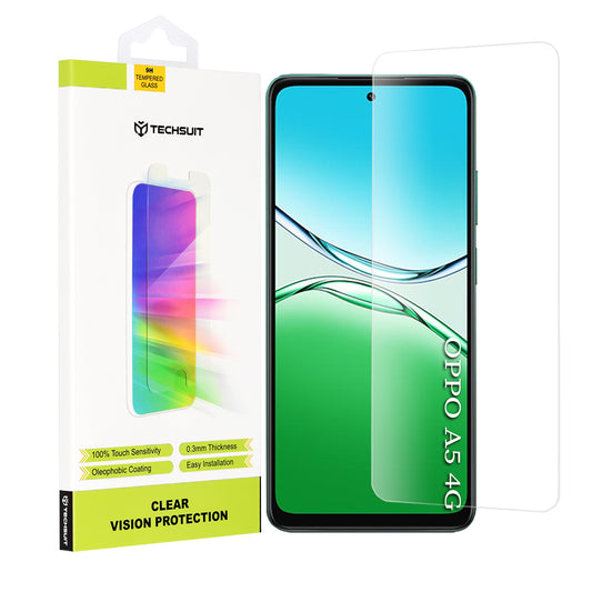 Película protetora de ecrã Techsuit Clear Vision para Oppo A5 4G, Vidro Temperado, Cola Total