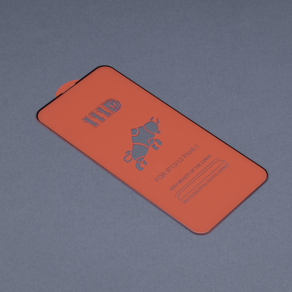 Película protetora de ecrã Techsuit M2 para Apple iPhone 17e / 16e / 14 / 13 Pro, Vidro Temperado, Cola Total, 111D, Preta