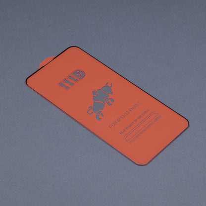 Película protetora de ecrã Techsuit M2 para Apple iPhone 17e / 16e / 14 / 13 Pro, Vidro Temperado, Cola Total, 111D, Preta