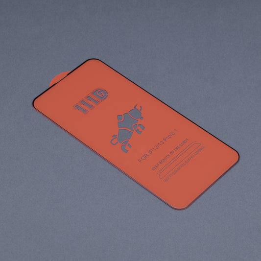 Película protetora de ecrã Techsuit M2 para Apple iPhone 17e / 16e / 14 / 13 Pro, Vidro Temperado, Cola Total, 111D, Preta