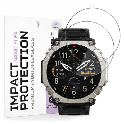 Película Protetora de Ecrã Techsuit Nano Flex para Amazfit T-Rex Ultra 2, Plástico, Conjunto de 2 peças, Preta