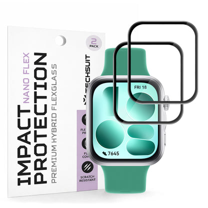 Película protetora de ecrã Techsuit Nano Flex para Huawei Watch Fit 5, Plástico, Conjunto de 2 unidades, Preta
