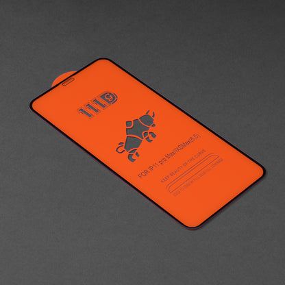 Película protetora de ecrã Techsuit para Apple iPhone 11 Pro Max / XS Max, Vidro Temperado, Cola Total, 111D, Preta