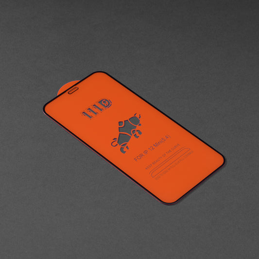Película protetora de ecrã Techsuit para Apple iPhone 12 mini, Vidro Temperado, Cola Total, 111D, Preta