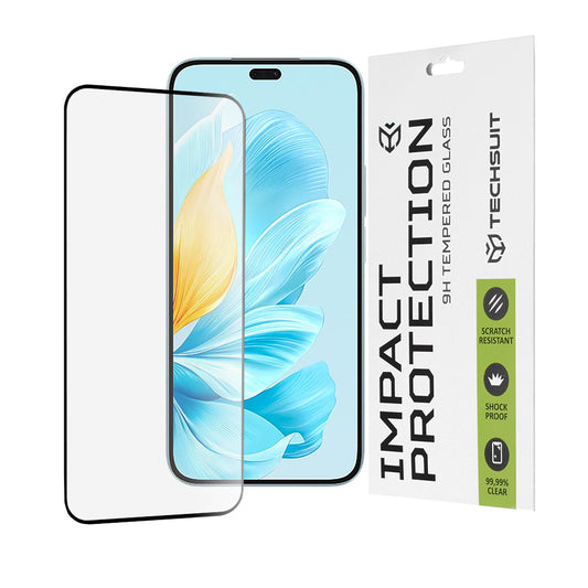 Película protetora de ecrã Techsuit para Honor 200 Lite, vidro temperado, cola total, 111D, preta