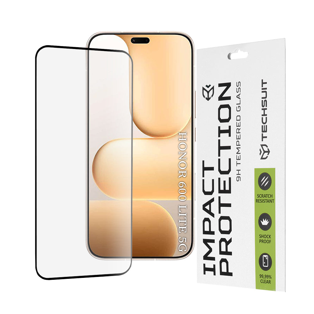 Película de Proteção de Ecrã Techsuit para Honor 600 Lite, Vidro Temperado, Full Glue, 111D, Preta