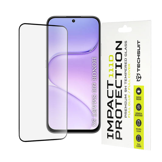 Película protetora de ecrã Techsuit para Honor 600 Smart, Vidro Temperado, Full Glue, 111D, Preto