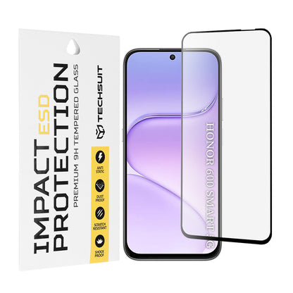 Película protetora de ecrã Techsuit para Honor 600 Smart, Vidro Temperado, Cola Total, Preto